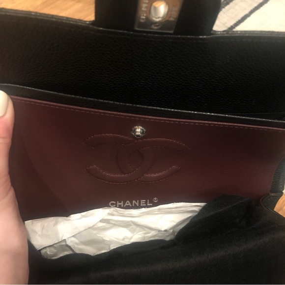 NWT CHANEL Classic 11.12 Double Flap Medium Bag Black Caviar Leather - Picture 7 of 11